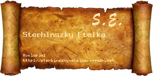 Sterbinszky Etelka névjegykártya