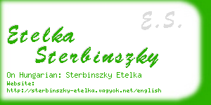 etelka sterbinszky business card